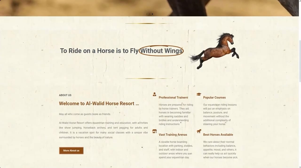 al walid horse resort — web app development — 02